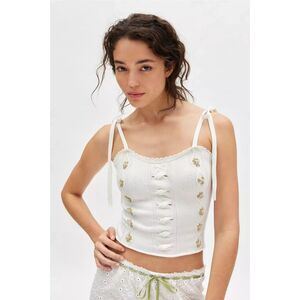 UO Kimchi Blue Gigi Sweater Cami in Ivory Size Large Nwot Coquette Cottagecore